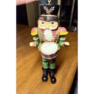 Christmas Ornament NUTCRACKER Jointed Hanging Decoration Playing The Drum